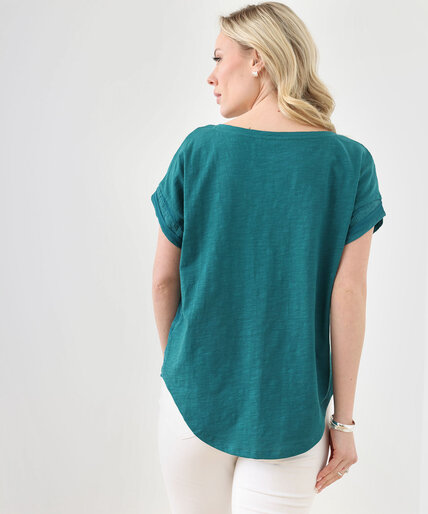 Low Impact Knit Short Sleeve V-Neck Top Image 3