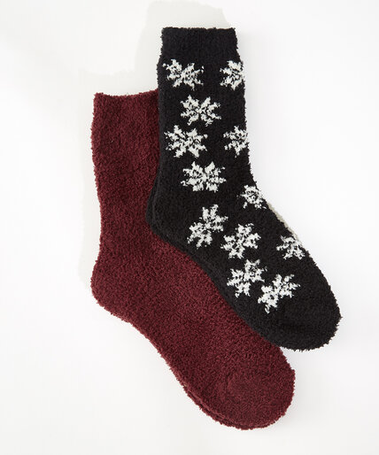 Black & Cherry 2-Pack Fleece Socks