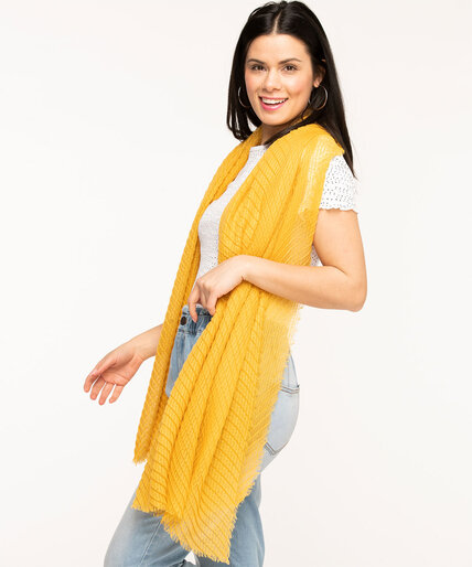 Gold Pleated Oblong Scarf Image 1