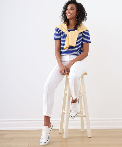 Low Impact Striped Puff Sleeve T-Shirt Image 6