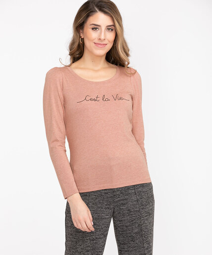 Cotton Blend Long Puff Sleeve Tee Image 2