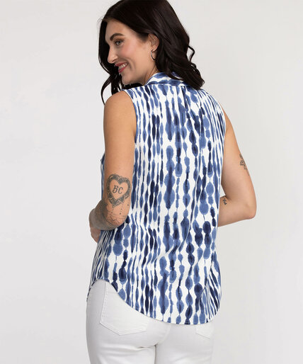 Sleeveless Button Front Blouse Image 3