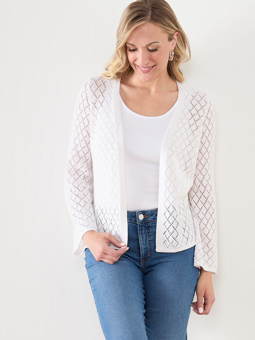 Long Bell Sleeve Crochet Shrug Cleo 4000009824