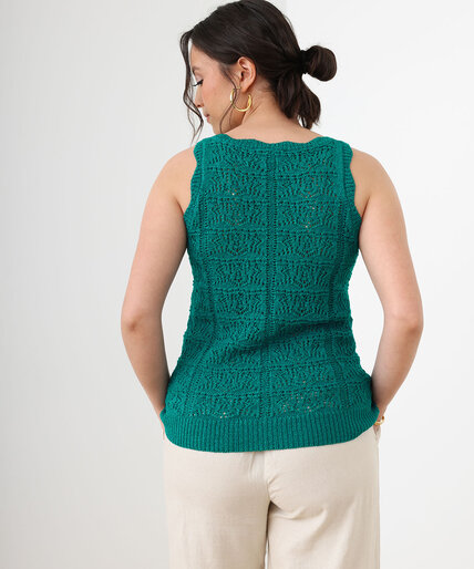 Sleeveless V-Neck Crochet Sweater Image 5