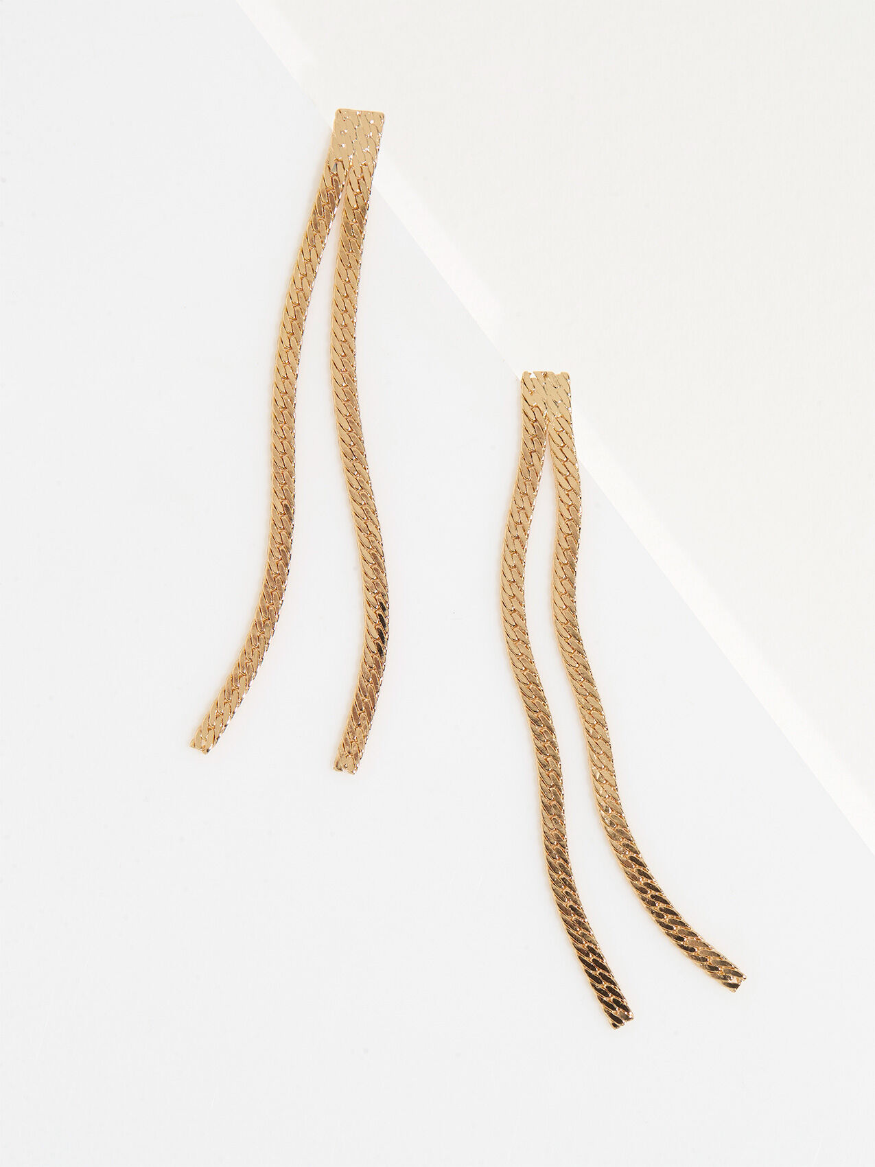 Cleo Gold Snake Chain Tassel Earrings