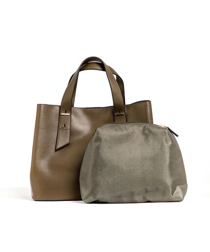 Olive Top Handle Mid-Size Tote Image 1