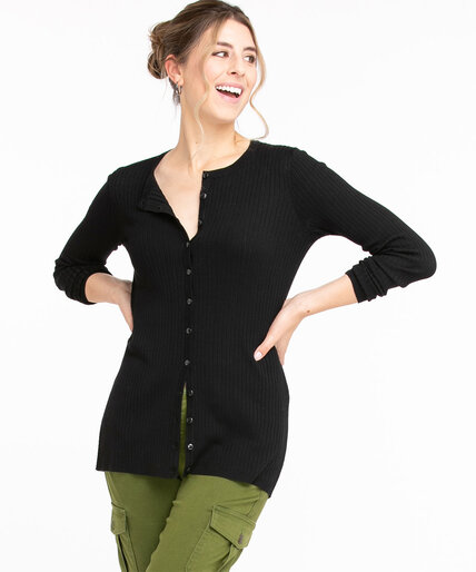 Ribbed Button Front Cardigan Image 4