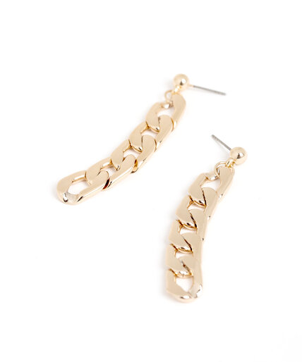 Gold Linear Chain Link Earring Image 1
