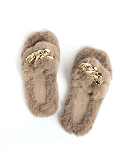 Fuzzy Chain Slippers Image 1
