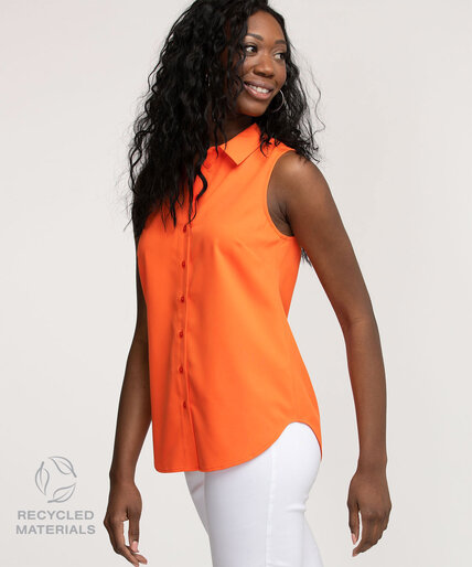 Sleeveless Button Front Blouse Image 1
