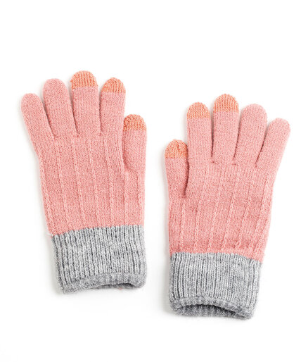 Contrast Ribbed Knit Glove Image 1
