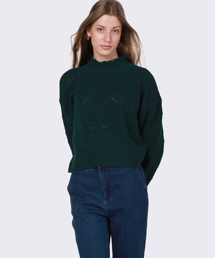 Dex Pointelle Sweater Image 1