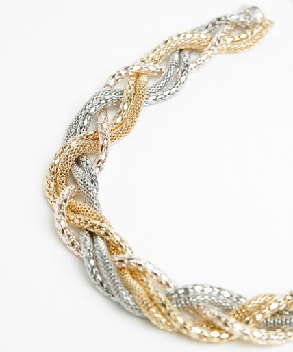 Mixed Metal Braided Short Necklace Image 3
