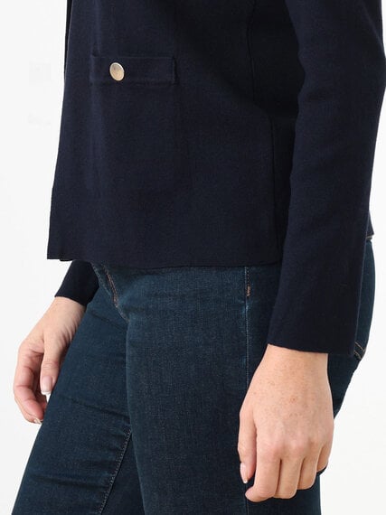 Open-Front Knit Cardigan Sweater with Button Detail Image 6