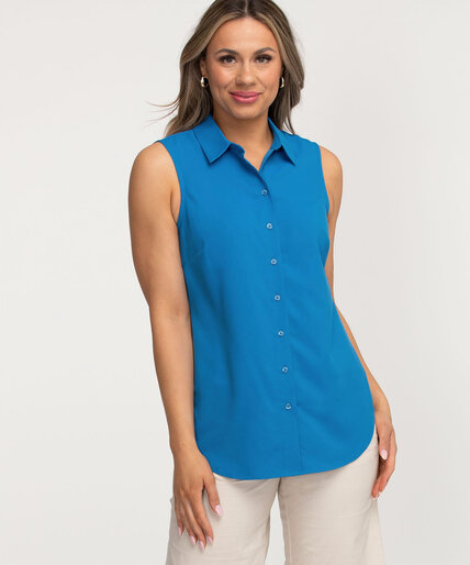 Sleeveless Button Front Blouse Image 5
