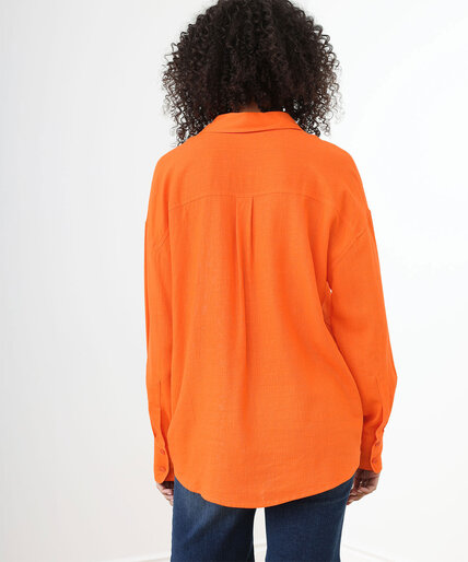 Low Impact Long Sleeve Relaxed Linen Shirt Image 4