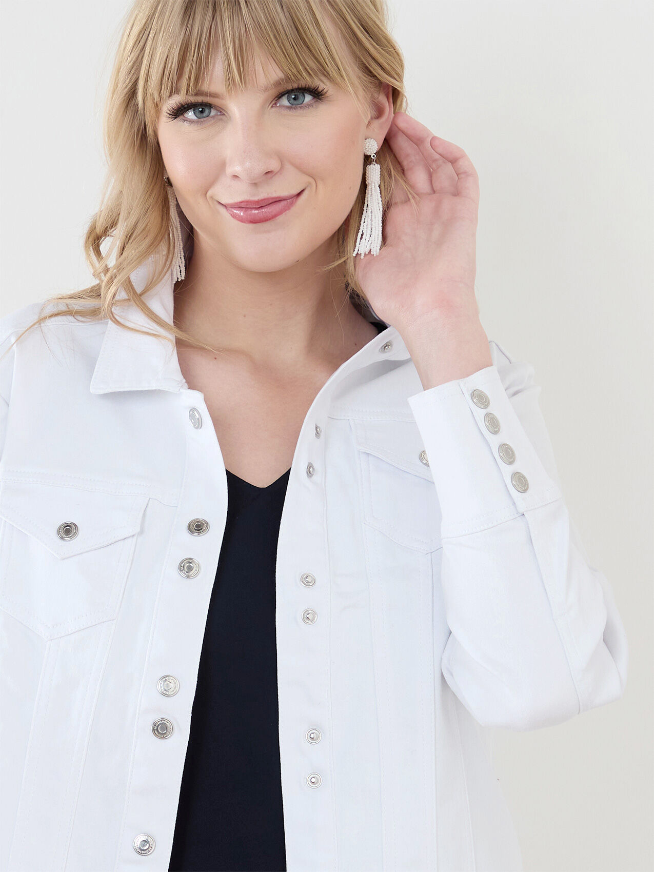 White denim jacket size 24 cheap