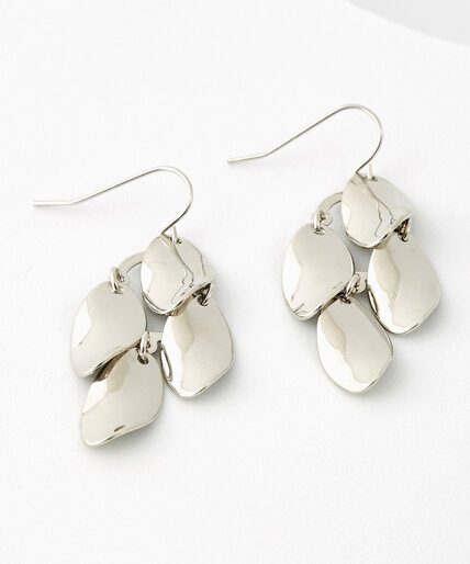 Silver Petal Tassel Earrings Image 1