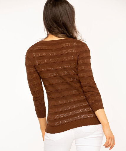 Pointelle V-Neck Sweater Image 3
