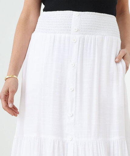 White Gauze Peasant Skirt Image 5
