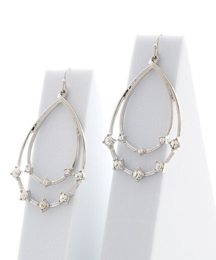 Double-Oval Crystal Earrings Image 2