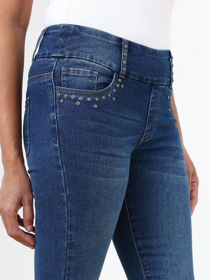 Medium Wash Slim Leg Jeans with Studs by GG Jeans Image 4