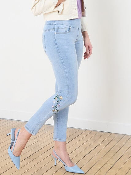 Floral Embroidered Ankle Jeans Image 3