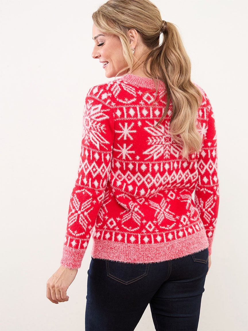Petite snowflake holiday sweater Cleo Ruby S
