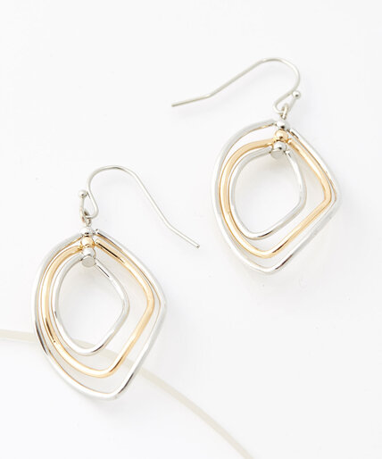 Twisted Silver & Gold Drop Earrings Image 1