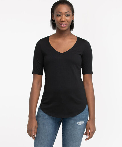 Cotton Blend Elbow Sleeve Tee Image 3
