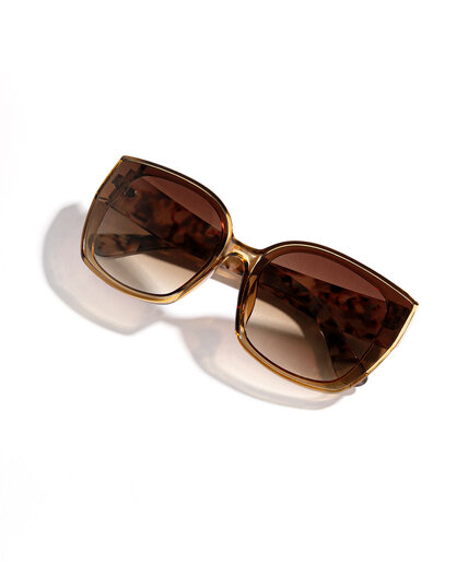 Oversized Brown Sunglasses Image 2