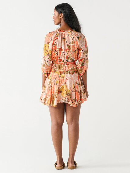 Puff Sleeve Mini Dress with Belt by Dex Image 3