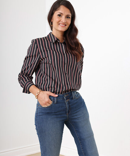 Petite Collared Button-Up Shirt Image 2