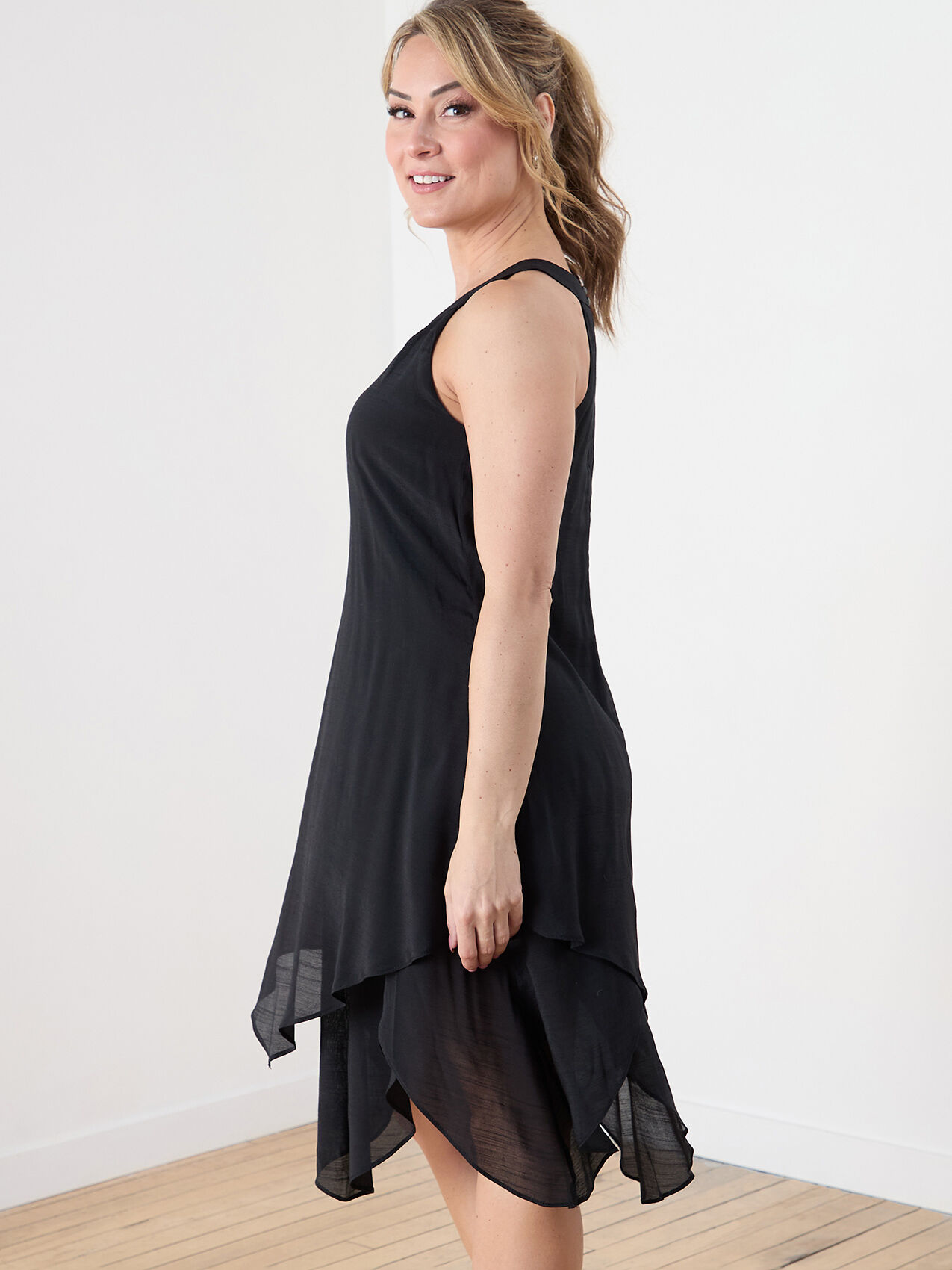 Petite Halter Neck Gauze Midi Dress Cleo 4000010149
