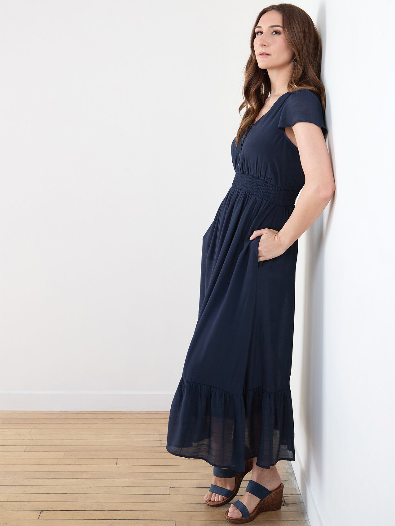 Gauze midi dress hot sale