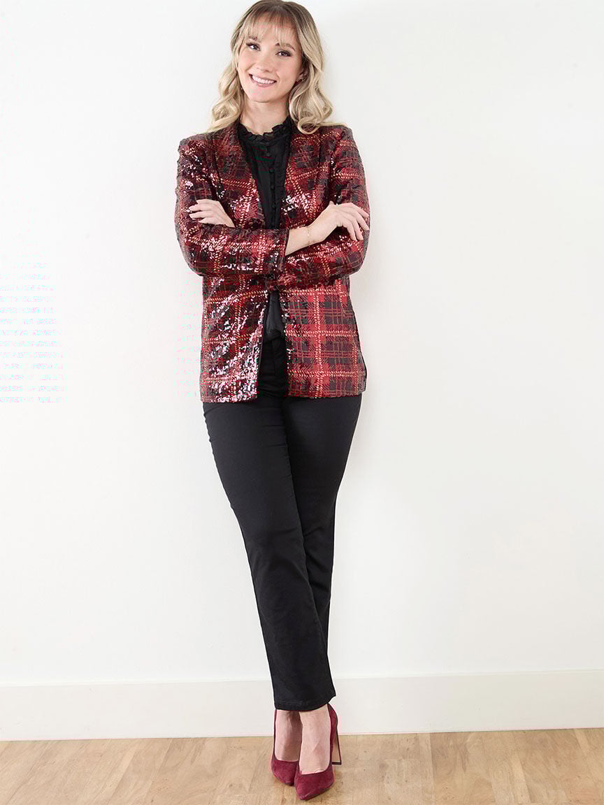 Topshop tartan leopard blazer 2025