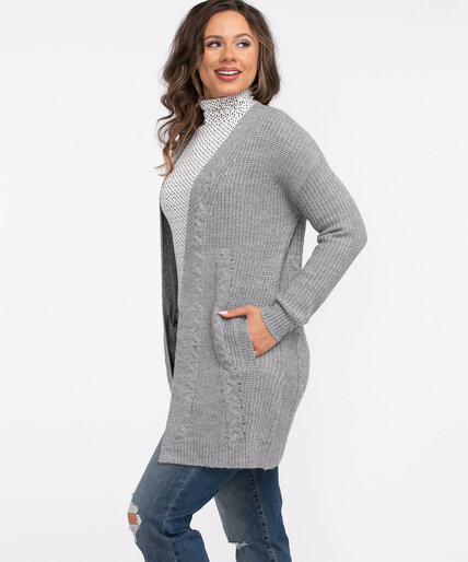 Open Front Cable Knit Cardigan Image 4