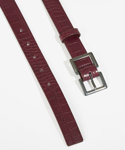 Croco Dress Belt with Square Buckle Image 2