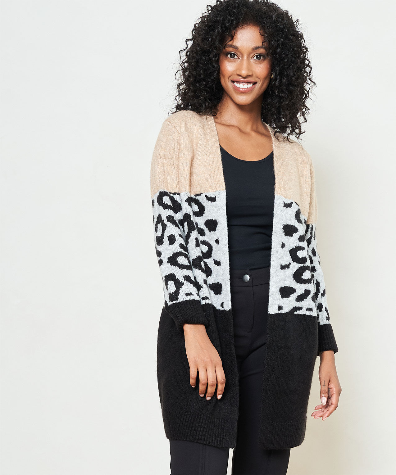 Animal print coatigan clearance