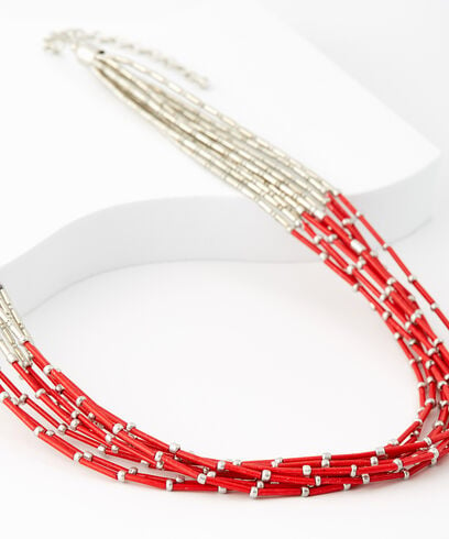Layered Medium Length Multi-Beaded Necklace