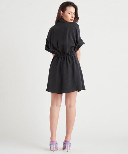 Dex Black Tape Buttoned Mini Dress Image 2