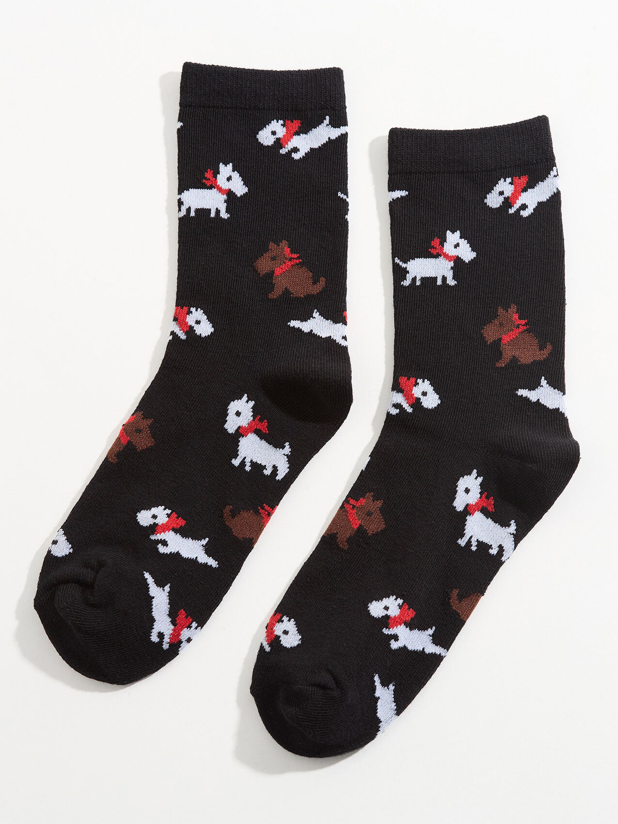 Dog print crew socks Cleo Black NS