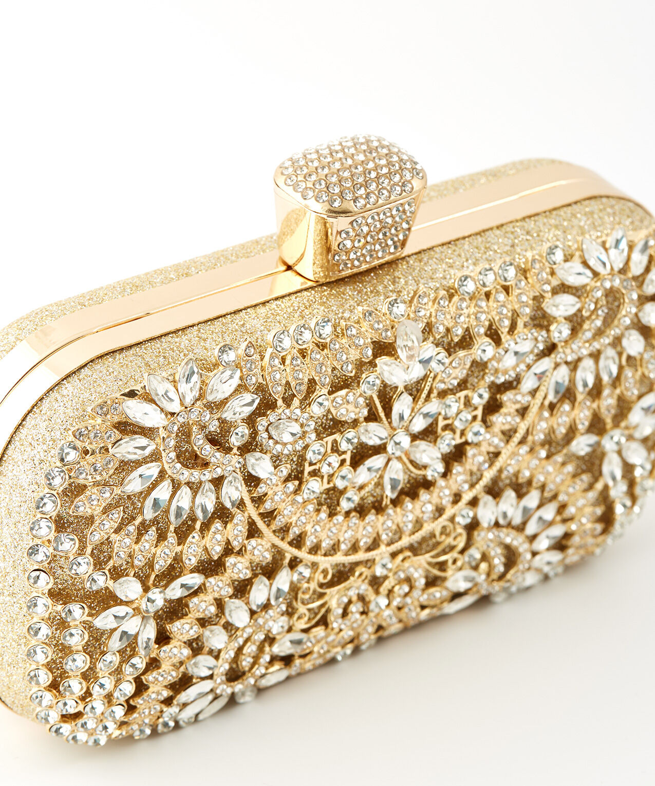 Medium Gold Jewel Encrusted Clutch Cleo 4000008716