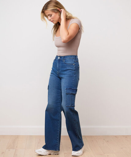 Lilly Wide-Leg Cargo Yoga Jeans Image 6