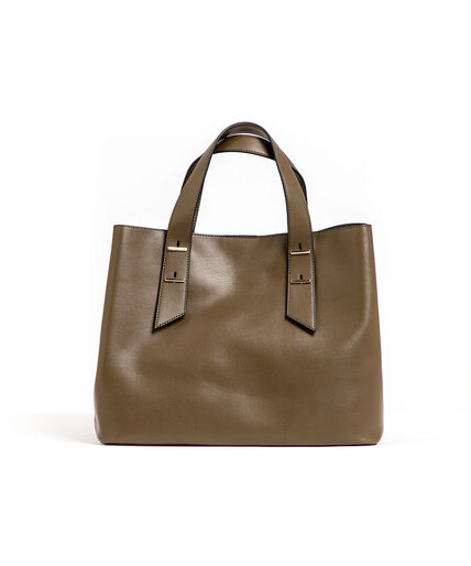 Olive Top Handle Mid-Size Tote Image 2