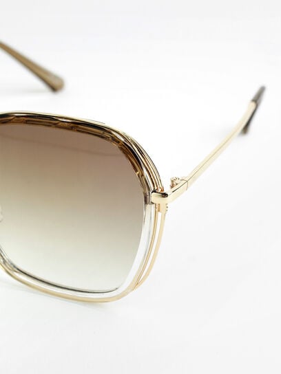 Light Brown Square Framed Sunglasses
