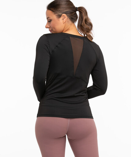 Long Sleeve Mesh Detail Active Top Image 2
