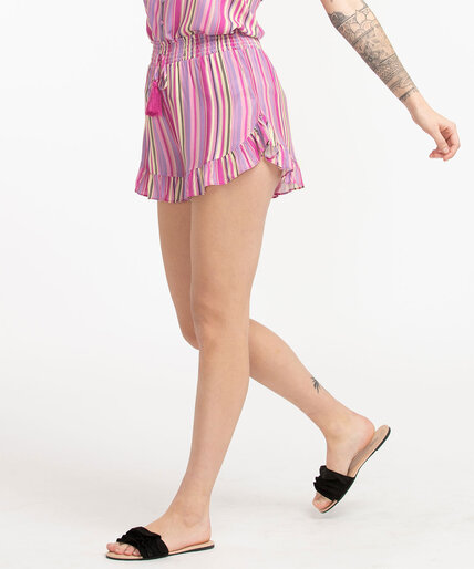 Striped Pull-On Ruffle Short Image 5