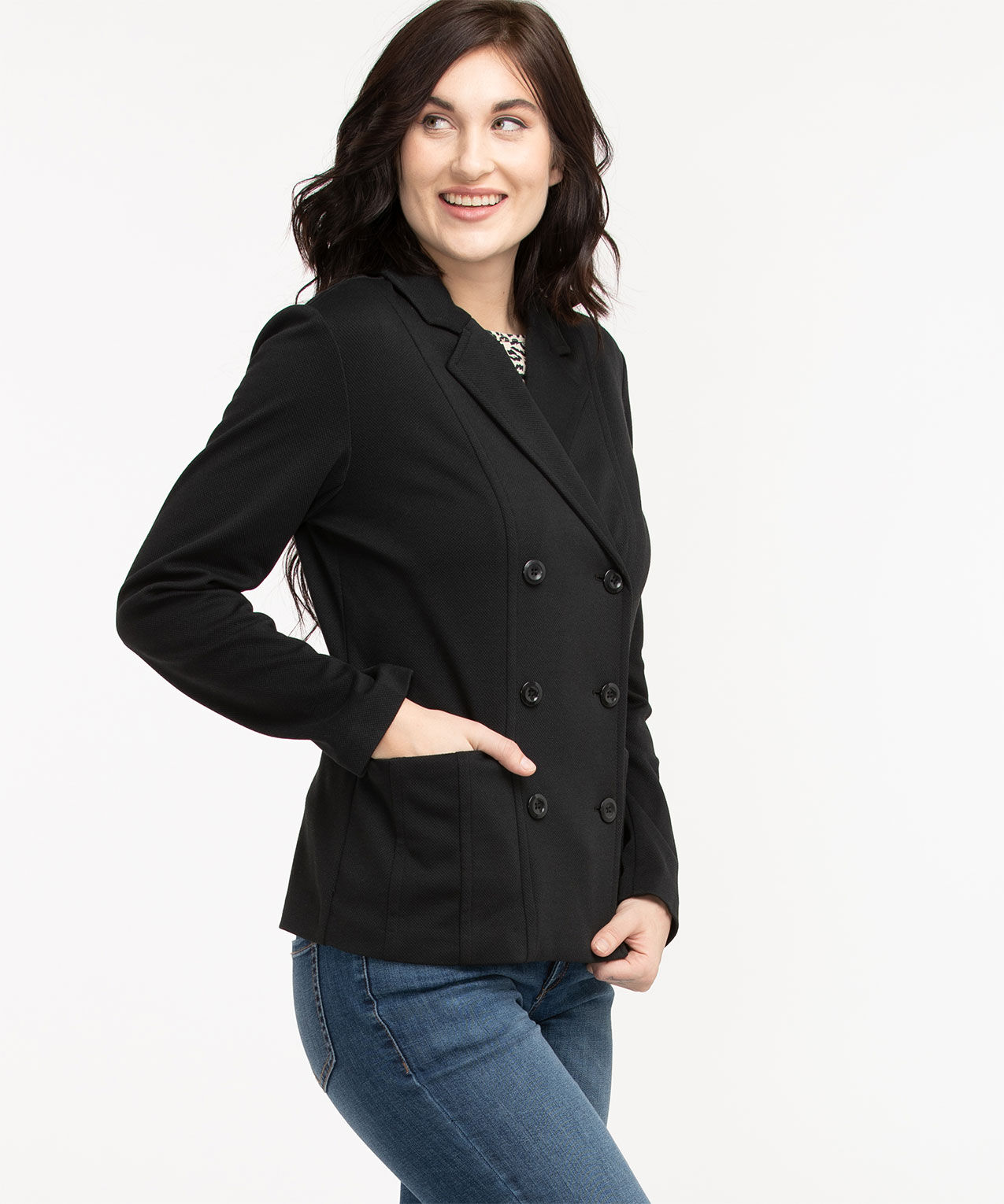 Knit blazer black online