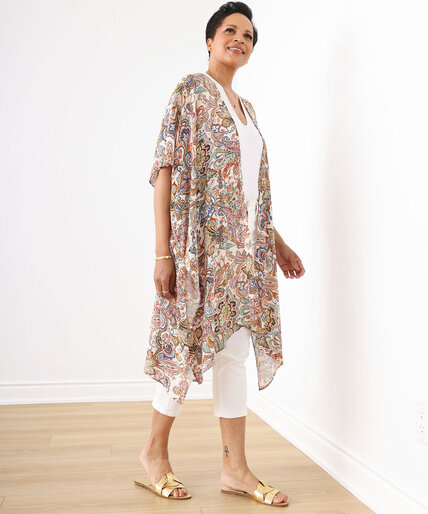 Printed Kimono with Side Slits Image 5